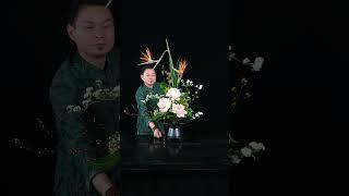 Bird of Paradise & Peony – A Floral Masterpiece #floralarrangement #ikebana #florist