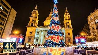 Budapest Christmas Market  4K Advent Basilica Walking Tour 2023