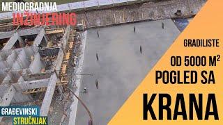 Ogromno gradiliste 5000 m² pogled sa krana MEDIOGRADNJA INZINJERING