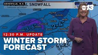 Winter Storm Forecast, 12:30 p.m. update