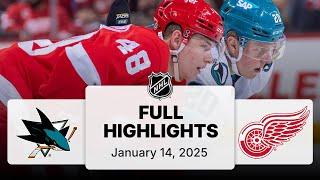 NHL Highlights | Sharks vs. Red Wings | January 14, 2025