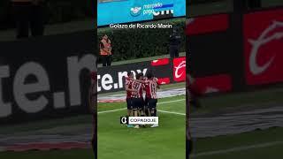 El golazo de Ricardo Marín en el partido de Chivas vs Necaxa para poner el 2-1 #gol #ligamx #gdl