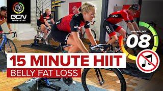 15 Min HIIT Cardio Indoor Cycling Workout Without Music  | Belly Fat Loss Exercise