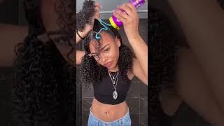 Doing straight hairstyles on my curly hair part 2!