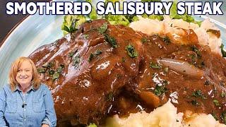 SMOTHERED GRAVY & ONIONS SALISBURY STEAK Ground Beef Dinner Recipe