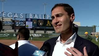 Ron Futrell talks to Athletics president Dave Kaval about pending move to Las Vegas. Mar 8, 2024