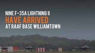 Nine F-35A Lightning II arrive at RAAF Base Williamtown