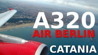 Air Berlin A320 - Take Off at Catania Airport (LICC) || + PUSHBACK & TAXI