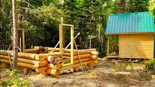 Bear attacked at the main Cabin [EP25]Log Cabin Built in the great Canadian north,Massive Log Built.
