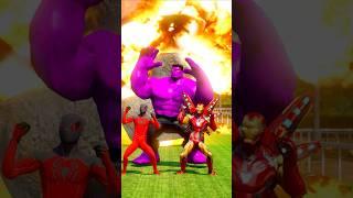 SPIDERMAN AND IRON MAN SAVING PURPLE HULK FROM ZOMBIE VENOM  #shorts #gta5