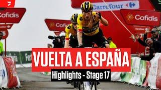 Highlights: 2023 Vuelta a España Stage 17 - Primoz Roglics Wins Over Struggling Sepp Kuss