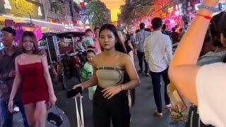 Cambodia Nightlife - Walking Tour Street 136 in Phnom Penh City 2024