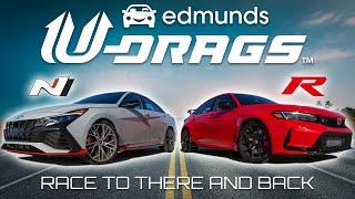 U-DRAG RACE: Honda Civic Type R vs. Hyundai Elantra N | Quarter Mile, Handling & More