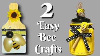 DIY Bee Decor | 2 Easy Bee Crafts | Dollar Tree Bee Decor | Tiered Tray Decor