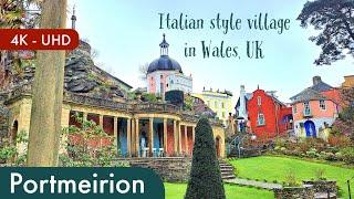 Italian style village -- Portmeirion (Gwynedd), Wales, UK (4K-UHD)