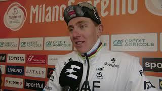 Tadej Pogačar - Interview at the finish - Milano-Sanremo 2025