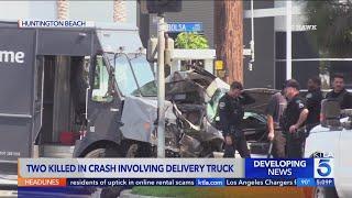 Man and woman die after collision with Amazon van in Huntington Beach on Sunday