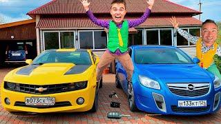 Mr. Joe Brother Put Stickers on Car VS Mr. Joe on Lamborghini Kids Video