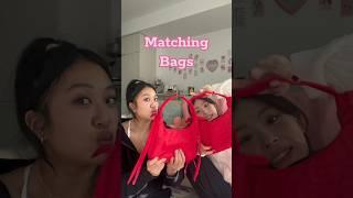 Surprising my friend with matching Sandy Liang x Baggu bags 🫶 #baggu #friends #holiday #coquette