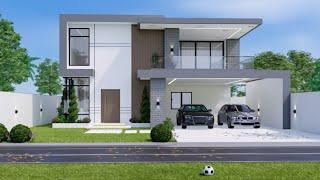 Simple And Modern 2-Storey House Tour | 5 Bedrooms | Home Gym | 40x55 ft Dream House with Pool 