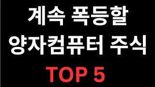 앞으로 100배 오를 양자컴퓨터 TOP5 고점 뚫고 폭등 (IONQ,SEALSQ 포함)