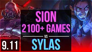 SION vs SYLAS (TOP) (DEFEAT) | 8 early solo kills, 2100+ games | EUW Challenger | v9.11