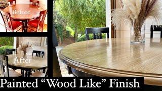 POTTERY BARN FAUX WOOD Finish - Painted OLD kitchen Table Makeover - Beginner Friendly