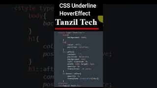 CSS Underline Hover Effect | #shorts #tanziltech