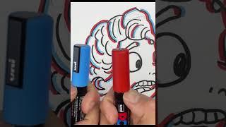 Drawing Disney and Pixar’s Luca with Posca Markers! Glicht Effect EP #2 #shorts