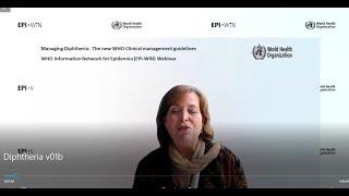 WHO EPI-WIN webinar: Managing diphtheria: the new WHO clinical management guidelines