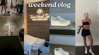 VLOG: heated Pilates class, first time at a head spa, shopping at the mall, church & grocery haul!