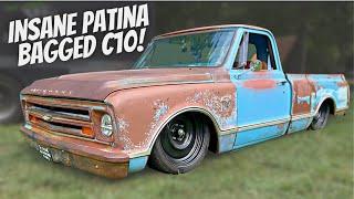 Crazy Patina One Owner Bagged C10 Chevy!! LS FEST 2023!!  (Rustomod Reviews Ep.7)