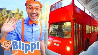 Blippi Rides the Wheels on the Red Bus | Blippi - Learn Colors and Science