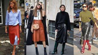 NEWEST VERSION OF ATTRACTIVE LEATHER SKIRT DESIGN AND UNIQUE OUTFITS IDEAS