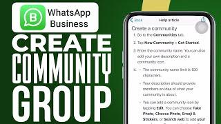 How To Create A Community/Group On WhatsApp Business (2025) Easy Tutorial