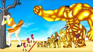 Evolution Of GOLD HULK Family & SPIDERMAN, VENOM Playing Squid Game 2 Animation । Nusaib Studio