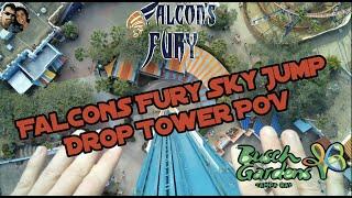 Falcon’s Fury Sky Jump Drop Tower POV / Point of View / On Ride - Busch Gardens Tampa Bay