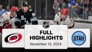 NHL Highlights | Hurricanes vs. Utah Hockey Club - November 13, 2024