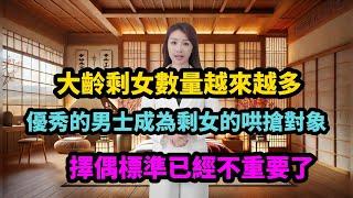 大齡剩女數量越來越多，優秀的男士成為剩女的哄搶對象，擇偶標準已經不重要了