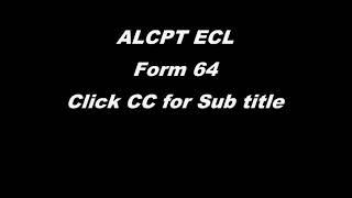 ALCPT ECL : FORM 64