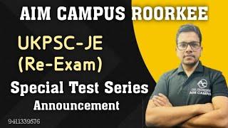 UKPSC-JE  RE-EXAM  # TEST SERIES ANNOUNCEMENT