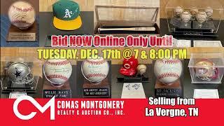 Online Auction Bid Now Until Dec. 17th, 2024: Bulk Lots End at 7 PM, Sports Items End at 8 PM