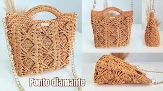 SUPER ELEGANT DIAMOND STITCH CROCHET BAG