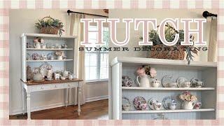 Vintage Summer Cottage Hutch ~ Dining Room Home Decor ~ Tea Cup Collection & Afternoon Tea