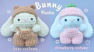 Strawberry Bunny Plushie and Bear Bunny Plushie Crochet/Amigurumi Tutorial | Cute, Free Pattern