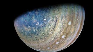 Juno Flies Past the Moon Ganymede and Jupiter, With Music by Vangelis