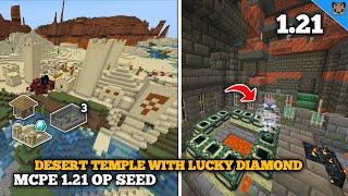 MCPE 1.21 Seed OP - Village & Desert temple with Diamond - Easy Found Trial Chamber & Fortress!