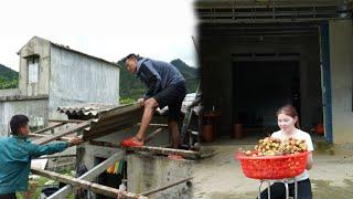 Vuong went to help his brother build a house, Nhi went to get fabric to sell.