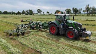 FENDT 828 mit KRONE SWADRO 1400 / Schwaden 2024 / OSTERS & VOß / 4K