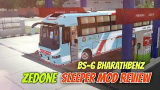 New Zedone Sleeper! BharathBenz bs6 Mod  Released In Bussid ️ By Gameplay #zedone #sleeper